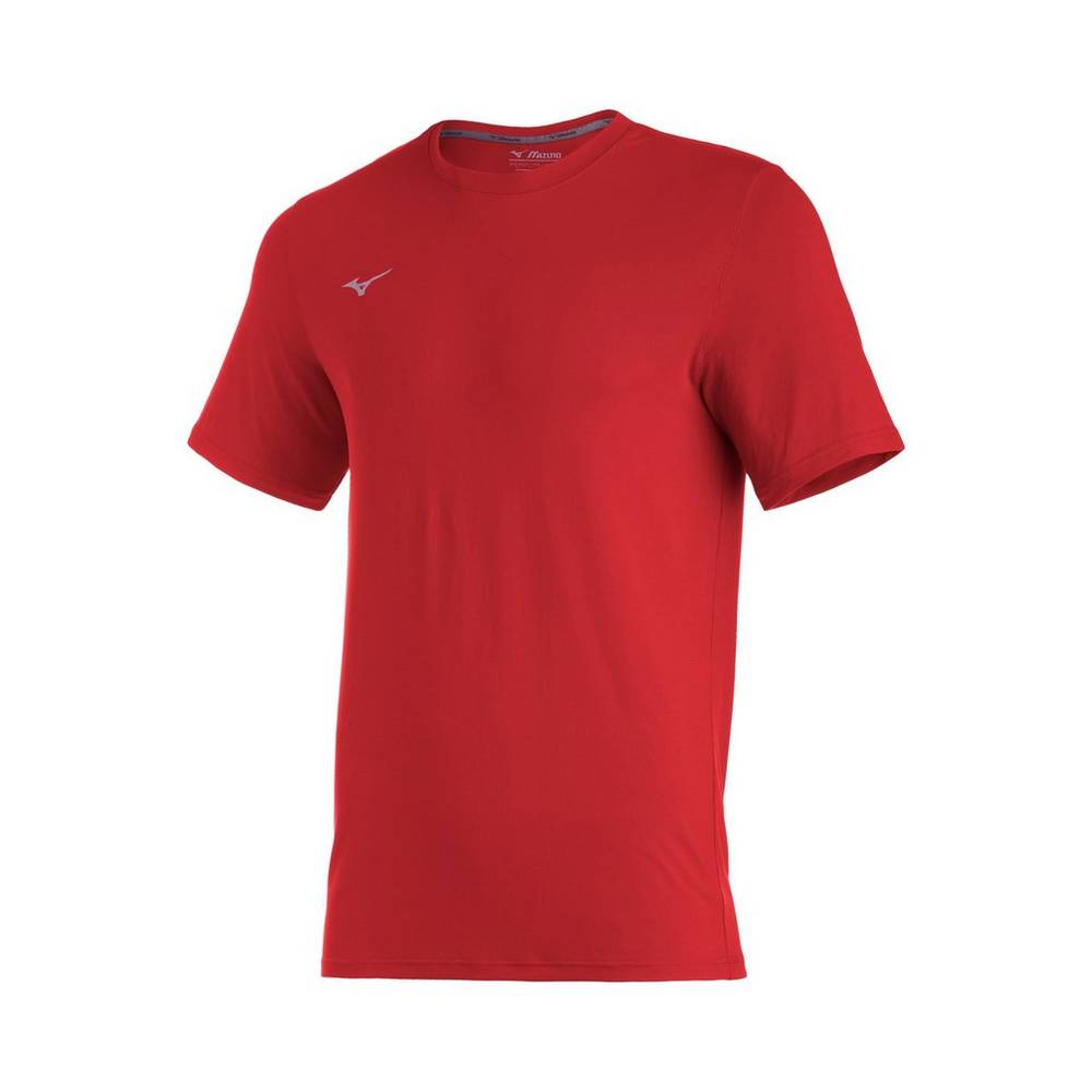 Mizuno Men's Comp Diamond Short Sleeve Crew Baseball T-Shirts Red (350636-KTM)